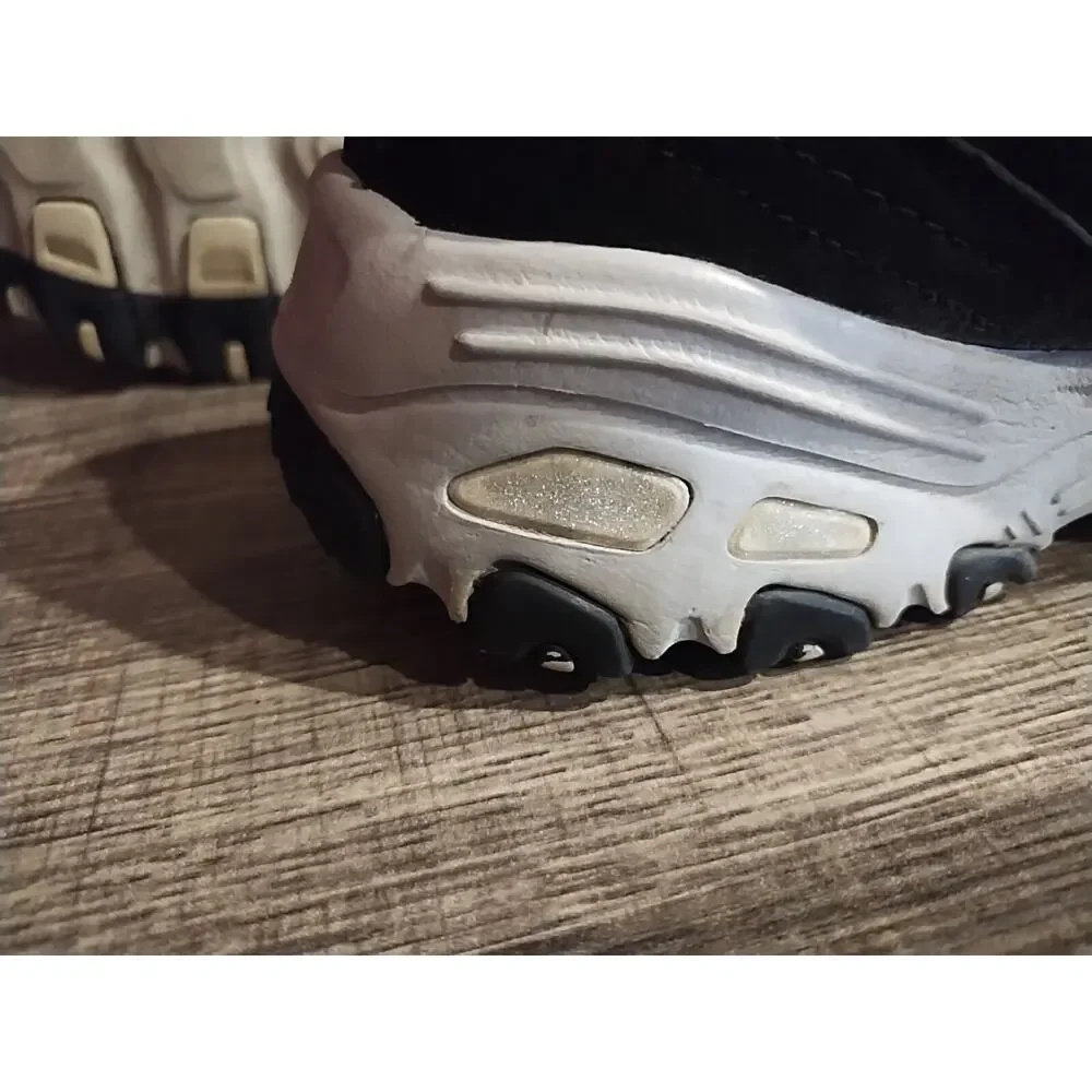 💕Skechers Shoes D'Lites Black silver Leather Slip On #11591 Women's 9 sparkle - Picture 8 of 10